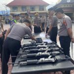 Serentak di Seluruh Indonesia, Kapolres Luwu Utara Pimpin Pemeriksaan Ratusan Senjata Api Dinas