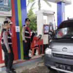 Patroli Presisi, Sat Samapta Polres Luwu Utara Sambangi SPBU dan Pasar Sentral Masamba