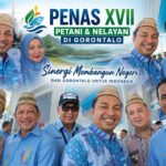 Kenakan Upia Karanji, Bupati Luwu Utara Tampil Kompak Bareng Mendagri dan Mentan di PENAS XVII Gorontalo