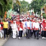Bupati dan Wakil Bupati Luwu Utara Ikut Jalan Santai dan Senam Bersama Memperingati HUT RI ke-81 di Playground Bone2
